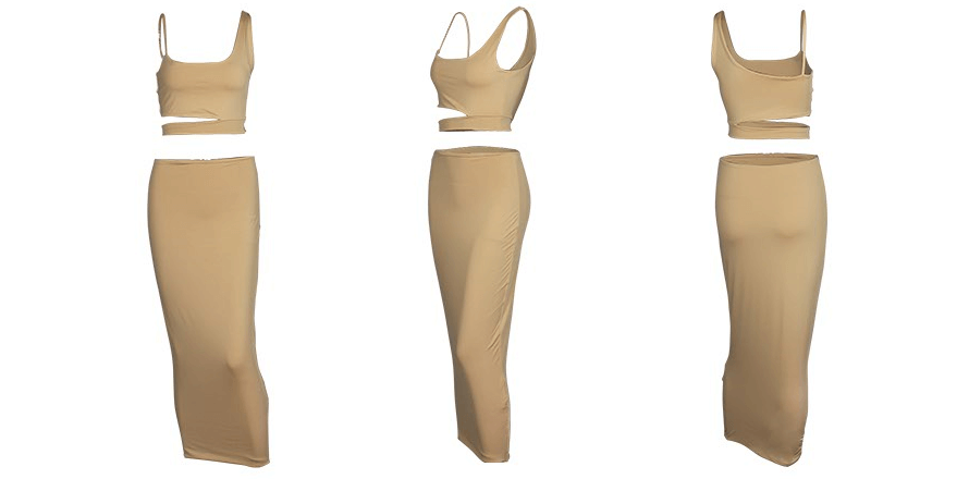 Cut Out Top & Ribbed Sheath Dress