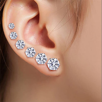 6 Pieces Zircon Earring Set