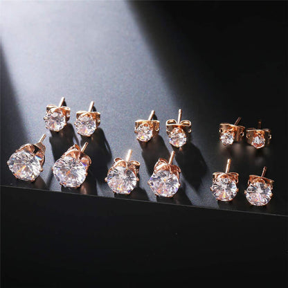 6 Pieces Zircon Earring Set