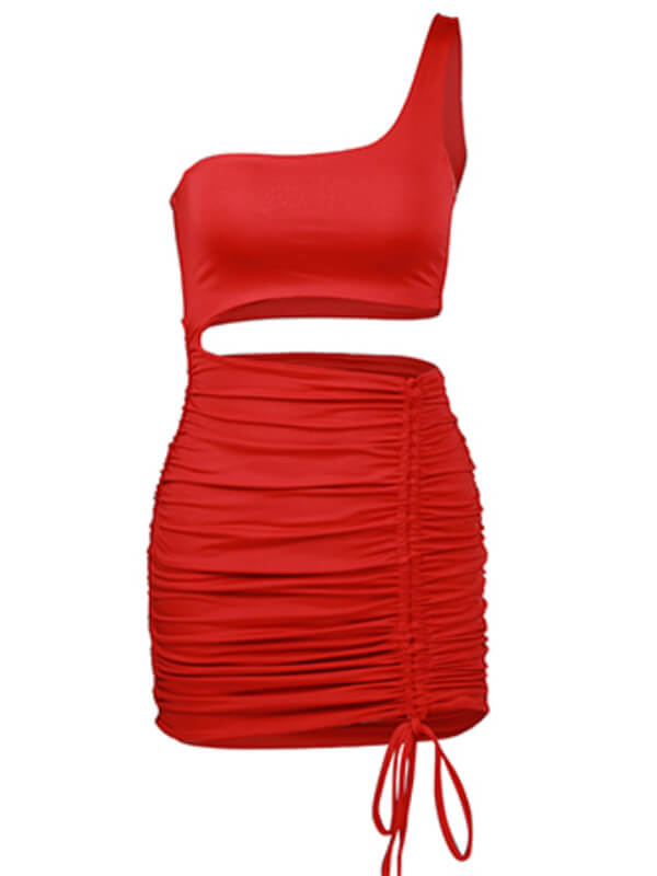 Drawstring Ruched Dress